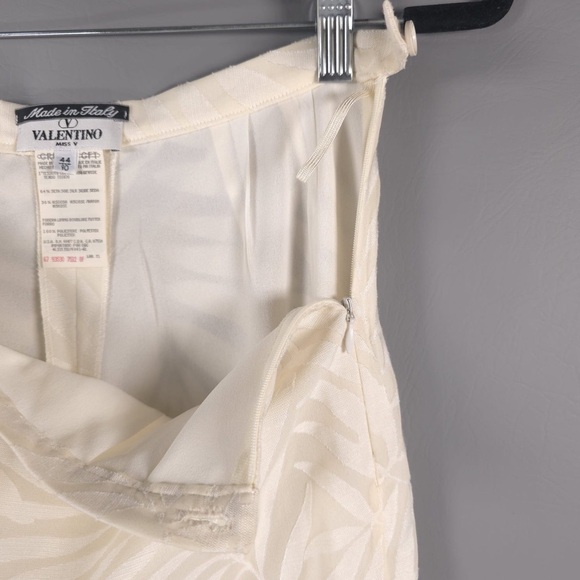 VALENTINO MISS V SILK Blend ITALY🇮🇹MADE Straight Pants Floral CRUPPO CFT 44/10 - Picture 9 of 11